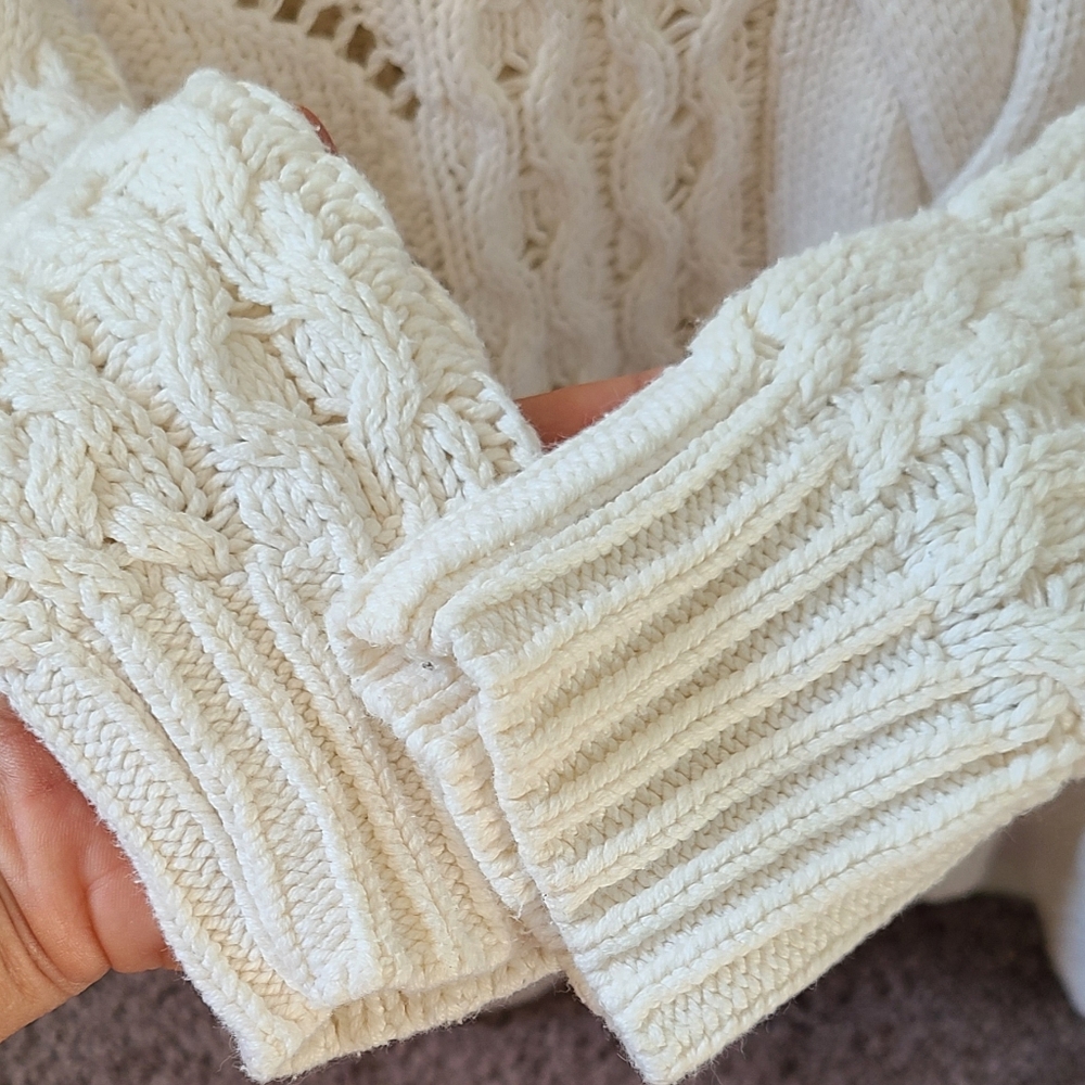 Express Cream Cable Knit Sweater - Picture 3 of 6